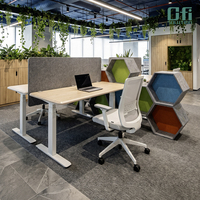 Écran de bureau acoustique en polyester ignifuge de classe A ASTM E84, absorption acoustique, cloison de bureau acoustique en PET pour bureau