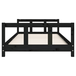 Cama Litera Infantil de Madera de Pino Maciza, Diseño Moderno, Color Negro, Muebles de Dormitorio, Barandilla de Seguridad para Niños y Niñas, Guardería - Product Image 4