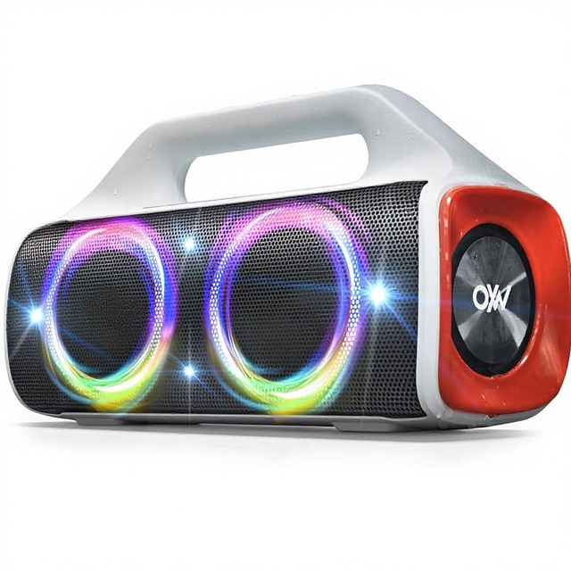 OYW IPX67 Waterproof 80W Peak Loud Outdoor Portable Wireless Party Speaker RGB LED Lights 20H Playtime for 5.3