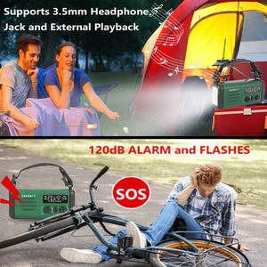 Mini Radio LED portátil de 20000mAh con manivela USB, alarma SOS, banda Meteorológica de emergencia, AM, FM, NOAA, fuente de alimentación, pantalla - Product Image 6