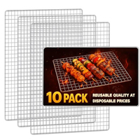 Grille de cuisson jetable en métal pour barbecue, 11,8 x 15,7 pouces, support de cuisson de remplacement, accessoires de barbecue pour cuisine extérieure