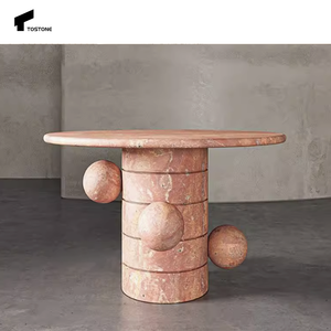 طاولة قهوة مستديرة من الرخام الطبيعي والترافرتين قابلة للتخصيص لغرفة المعيشة وغرفة النوم والفيلا والشقق والديكور الفندقي - Product Image 3