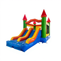 Château gonflable unisexe d'impression numérique de PVC grande piscine colorée de glissière de château sautant pour la partie d'enfants