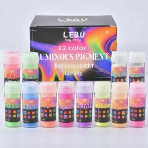 ชุดผงเรืองแสง LEQU Happy And Fun 12 สี ขนาด 20 กรัม ต่อสี สำหรับงาน DIY - Product Image 1