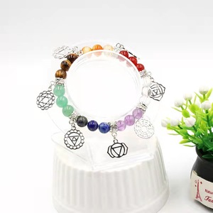Pulseras de 7 Chakras Naturales al por Mayor, Pulseras de Piedras Preciosas de Cristal para Mujer, Regalo - Product Image 4