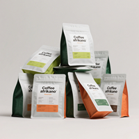 Sacs d'emballage biodégradables en kraft avec valve, personnalisés, à fermeture éclair, écologiques, pour café en grains