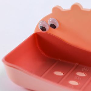 Cartoon Pufferfish Soap Dish Wall Mount Blue Plastic Drainable For Bathroom Student Use - Product Image 4