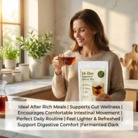 Thé détoxifiant pour nettoyer les intestins pendant 14 jours, thé noir Fuzhuan probiotique naturel pour soutenir la digestion, la santé intestinale et la perte de poids
