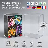   Boîte de présentation publicitaire moderne en acrylique pour TCG SCARLET VIOLET PALDEAN FATES Booster Bundle, résistante aux UV, avec couvercle magnétique