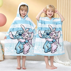 <span class=keywords><strong>Toalla</strong></span> Poncho con Capucha de Lilo y <span class=keywords><strong>Stitch</strong></span>, 100% Algodón, Reutilizable, Ecológica, Absorbente, <span class=keywords><strong>Toalla</strong></span> de Playa para Niños, <span class=keywords><strong>Toalla</strong></span> de Baño con Dibujos Animados - Product Image 4
