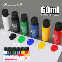 Peintures acryliques Panwenbo, 6 couleurs non toxiques, 60 ml, pour enfants, adultes, artistes, toiles, artisanat, peinture sur bois.