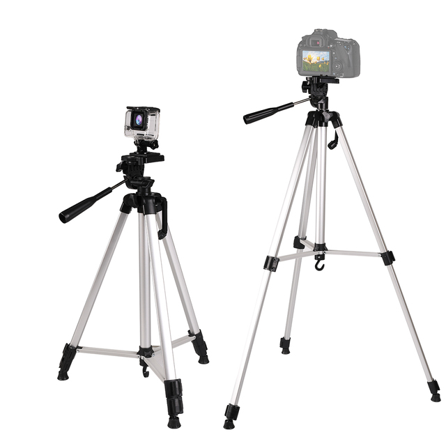 Hot Sale Travelling Extendable Max Height 133cm Lightweight Portable 330A Tripod Stand for Smartphone and SLR Action Cameras