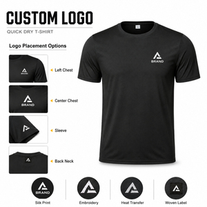 T-shirt da uomo personalizzata all'ingrosso con logo, in seta ghiaccio traspirante ad asciugatura rapida, a maniche corte, ideale per <span class=keywords><strong>palestra</strong></span>, sport, casual e uso quotidiano - Product Image 2