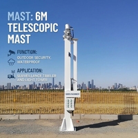Mât télescopique électrique de haute qualité avec câble intégré de 6 m pour caméra solaire, remorque et tour d'éclairage solaire