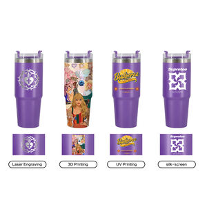 Vaso Térmico Rosa de 30oz con Popote, Personalizable con Logo, para Bebidas, Viajes al Aire Libre, Deportes, Vasos de Agua al por Mayor, Tazas Metálicas - Product Image 4