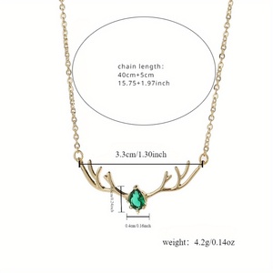 Elegante Collana con Ciondolo a Forma di Corna di Cervo in Rame, Piccolo Regalo Sportivo per Matrimonio per la Tua Ragazza - Product Image 4