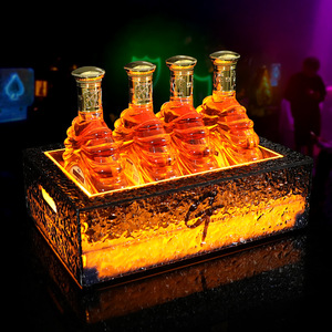 Double Layered Thickened Smoky Gray Ice Pattern <b>Beer</b> Barrel Led Champagne Box Rectangle Plastic Party Ice Bucket - Product Image 1