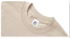 340克高品质100% 棉质运动衫男士超大t恤实心定制标志套头衫O领短袖环保 - Product Image 6