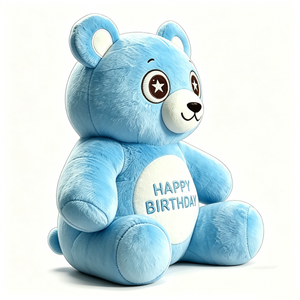 Ours en peluche bleu pastel géant, personnalisé et adapté aux enfants, avec des yeux brodés en forme d'étoile. - Product Image 3