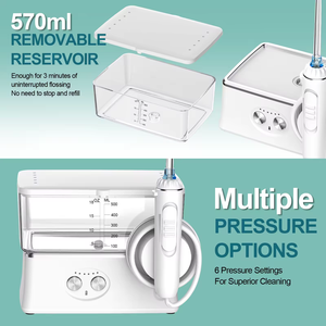 Recargable 2500mAh <span class=keywords><strong>Pequeño</strong></span> flosser de agua de encimera 6 modos Limpieza de dientes <span class=keywords><strong>irrigador</strong></span> bucal <span class=keywords><strong>dental</strong></span> - Product Image 2