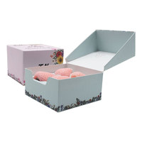 Boîte cadeau pliable de luxe en matériaux recyclés personnalisés impression de logo complet carton de stockage en feuille d'argent pour chaussettes