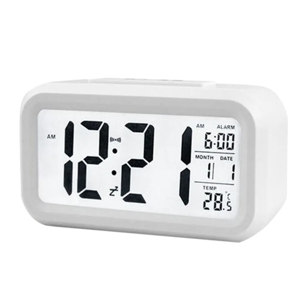 Electric Desktop Table Clock Electronic Alarm Digital Big LED Screen Desk Clock Data Time Calendar Desk Watch