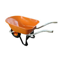 Carretilla resistente de la venta caliente Carretilla de rueda de la construcción de edificios con la carretilla de mano de la bandeja plástica
