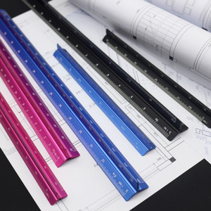 <span class=keywords><strong>Règle</strong></span> d'échelle triangulaire d'échelle d'architecte en aluminium noir bon marché fait sur commande d'usine pour des ingénieurs - Product Image 6