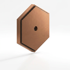 Poignée de meuble hexagonale en laiton de designer, plaqué or poli, de haute qualité, pour armoire, porte, maison et bureau - Product Image 3
