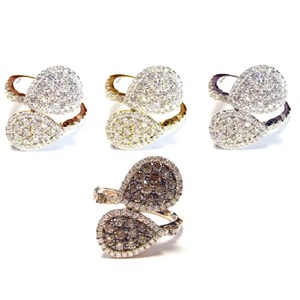Expédition directe depuis Hong Kong, conception personnalisée, bagues en or blanc 18 carats de haute qualité avec diamants véritables en forme de poire, pour femmes, mariage, anniversaire - Product Image 4