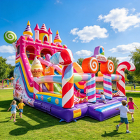 Château gonflable avec toboggan pour enfants, location pour fêtes, équipement de jeu, souffleur inclus, taille personnalisée
