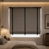 Stores romains occultants thermiques isolants sur mesure avec chaîne à billes manuelle et cordon de tirage pour la maison, l'hôtel, le bureau et la villa