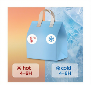 Sac isotherme jetable non tissé pour livraison de plats chauds ou froids, avec logo personnalisé, imperméable et isolé en feuille d'aluminium - Product Image 3