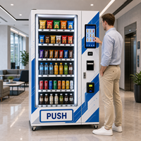 Máquina Expendedora Automática Refrigerada de Bebidas y Aperitivos, Autoservicio Inteligente, Pantalla Táctil de Acero Inoxidable, Gestión Basada en la Nube