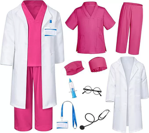 Día <span class=keywords><strong>DE</strong></span> LA CARRERA Juego <span class=keywords><strong>de</strong></span> rol Niño Doctor <span class=keywords><strong>Disfraz</strong></span> Médico Quirúrgico Traje Uniforme con estetoscopio Juguetes Niños Niñas Vestir Halloween Cosplay - Product Image 6