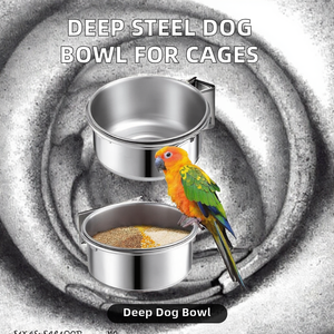 ชามให้อาหารนกทรงกลมสแตนเลส ดีไซน์แบบแขวน ไม่กันน้ำ แบบพกพาสำหรับใช้ในร่ม/กลางแจ้ง/การเดินทาง - Product Image 3