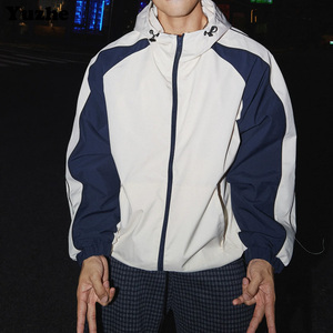 ウィンドブレーカー ナイロンジャケット ジップアップ 防水 メンズ 軽量 ランニング アウトドア 防水 トラックジャケット パイピング付き - Product Image 1