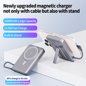 Banco de Energía Inalámbrico Magnético de 10000mAh, Carga Rápida PD de 22.5W, Soporte Plegable para 16 15 - Product Image 2