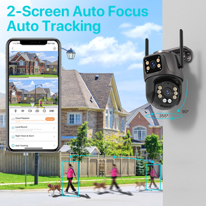 Caméra PTZ Wifi HD 4K 8MP pour extérieur, caméra IP à double objectif 4MP, double écran, suivi automatique par IA, CCTV, audio vidéo P2P ICSee - Product Image 3