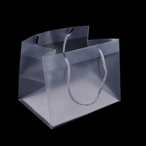 Wholesale frosted transparent gift cosmetic packaging extra large PP plastic shopping packaging bags