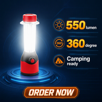 Lampu Tenda Camping Portabel Tenaga Surya Grosir 24 LED Isi Ulang USB Dengan Panel Surya 5.5V/0.2W