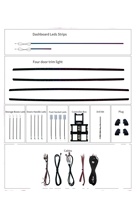 Lumière d'ambiance LED pour voiture 18 en 1, 64 couleurs RGB, symphonie de couleurs, Bluetooth, bandes acryliques arc-en-ciel, éclairage d'ambiance intérieur pour voiture