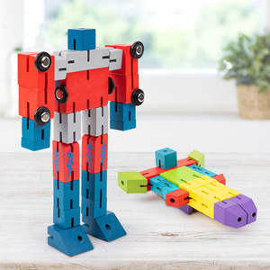YUCI fabbrica <span class=keywords><strong>magia</strong></span> trasformare <span class=keywords><strong>auto</strong></span> mutaforma Autobot distorsione giocattoli deformazione fai da te Robot in legno macchinina per bambini - Product Image 3