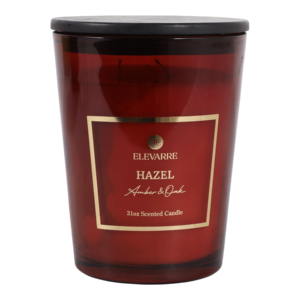 Candela Profumata Elevarre al Profumo di Quercia Ambrata, Barattolo da 31oz per Arredamento Casa - Product Image 1