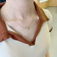 Dylam Sans ternissure Plaqué Or Mignon Papier Avion Pendentif Cristal Bijoux Cadeau Colliers pour Femmes Filles