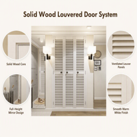 Porte pliante intérieure en bois massif de style plantation, à persiennes réglables, couleur personnalisée pour la décoration intérieure