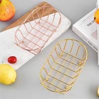 Panier de service ovale en fil d'acier au carbone de style américain pour frites, poulet, fruits, restaurant