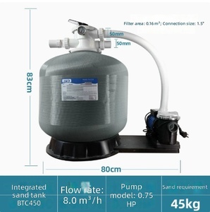 PSF Series Fiberglass Swimming Pool Sand Filter Pump with Automatic Backwash Made in China 400 Dimensions