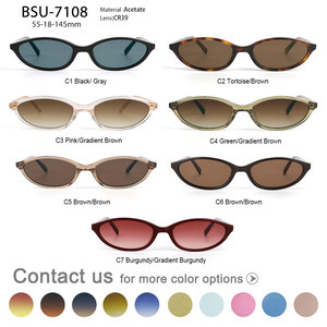 Sifier Hoge Kwaliteit Luxe Ovale Kleine Frame Zonnebril Mode Kleine Ovale Vintage Custom Cr39 Acetaat Unisex Zonnebril - Product Image 3