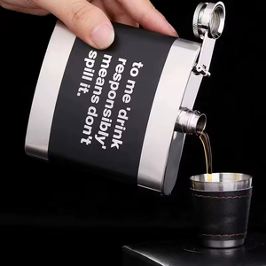 Flacon noir mat pour hommes, idéal pour le camping, s'adapte aux poches de veste, flacon à boisson étanche, flacon à liqueur en métal, flacon à whisky portable de poche - Product Image 6